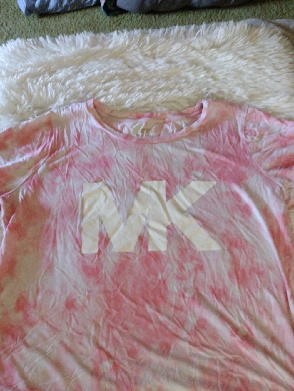 Michael Kors Pink Tie-Dye MK Logo Short Sleeve Tee